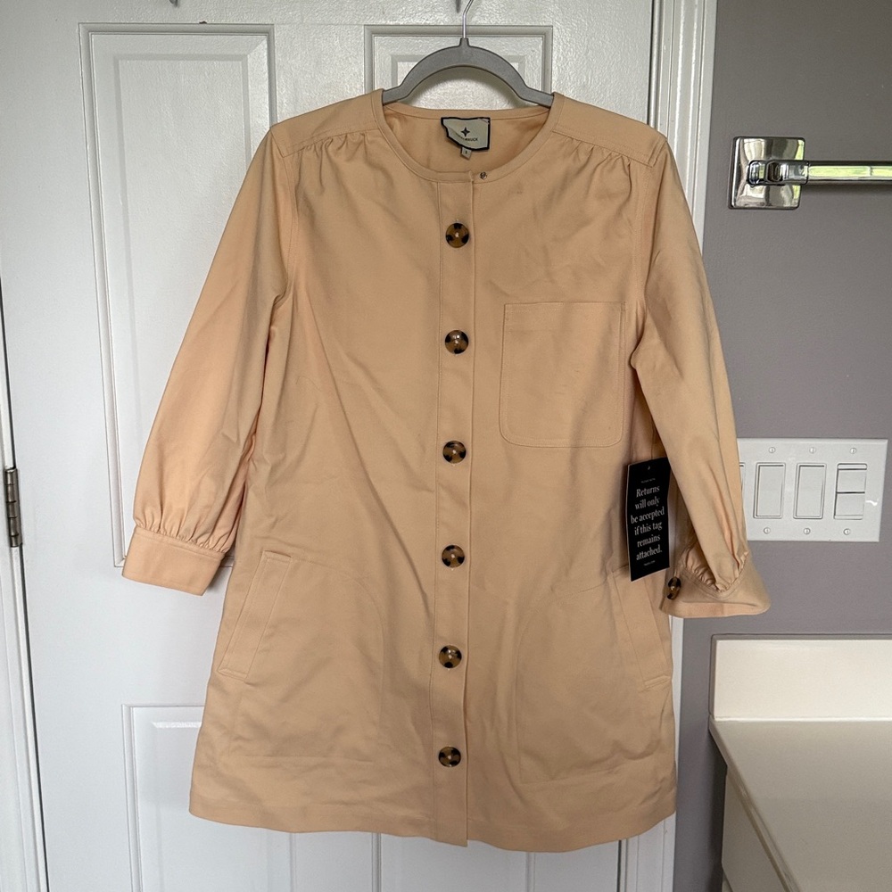 Tuckernuck Stone Blake Dress Shift Tortoiseshell Buttons Mod Mini - Picture 3 of 8